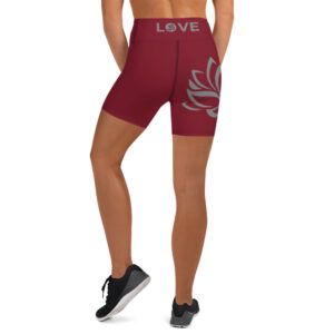 BU Lotus Flower LOVE Yoga Shorts