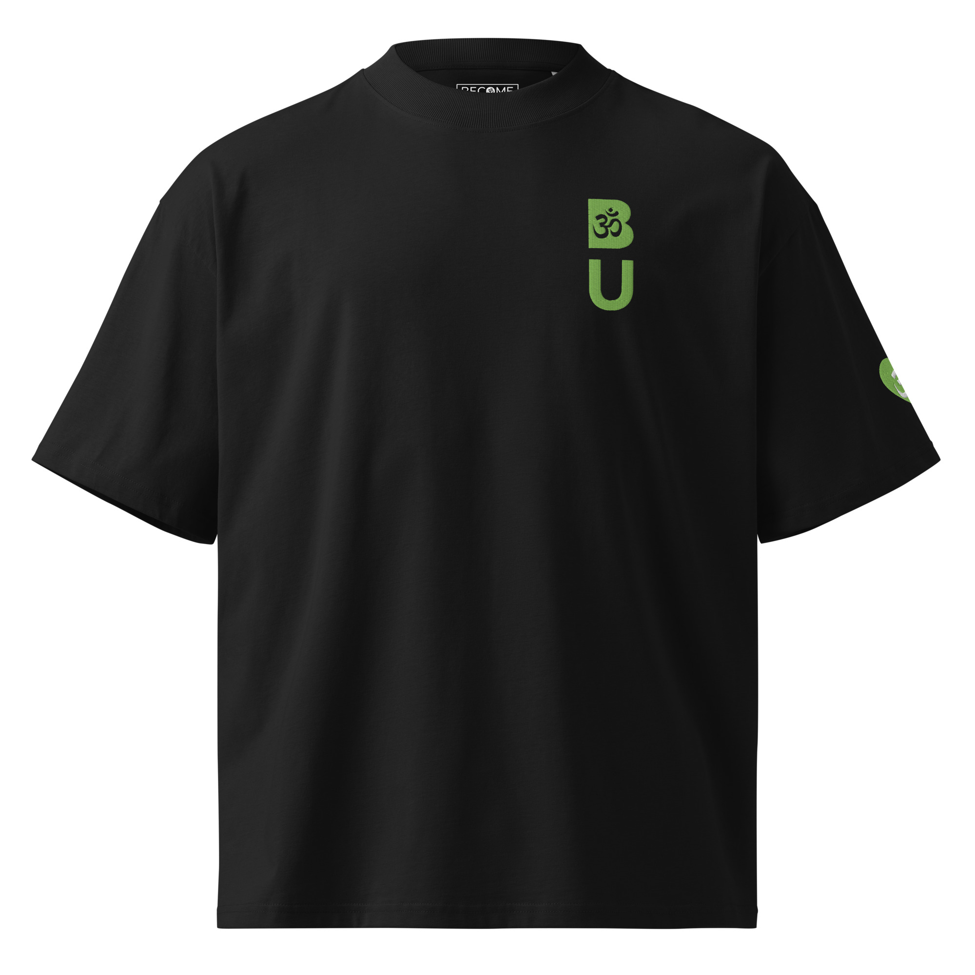 unisex-organic-oversized-high-neck-t-shirt-black-front-699fb0222b3db.jpg